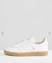 breafsonic adidas Originals White Leather Gazelle Trainers With Gum Sole for Women