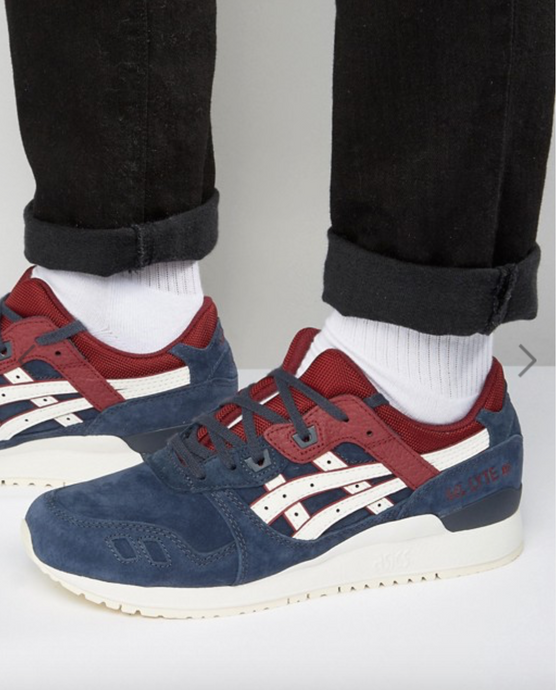 basics gel-lyte navy burgundy trainers from iconic breafsonic